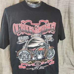 Hot Leathers Ol' Bikes & Whiskey T-Shirt xl 30" co